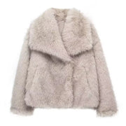 Winter Fur Plush Fluffy Jacket Coat Outerwear