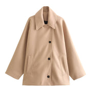 Women Coats Long Sleeve Button Overcoat