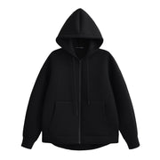 Women Loose Big Pocket Zipper Jacket Coat