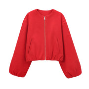 Women Soft Cropped Outerwear Sports Jackets