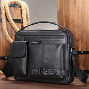 Men Oil Wax Leather Large Capacity Waterproof Messenger Bag Briefcase Multi-pocket Cowhide Crossbody Bags Shoulder Bag