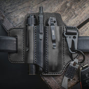 Smart Men Gifts Genuine Leather Multi Bag Flashlight Belt Sheath With Keychain