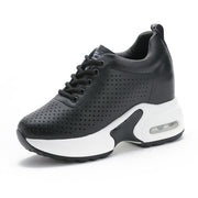 Sneakers Chunky Shoes Cow Leather 10cm Platform Wedge