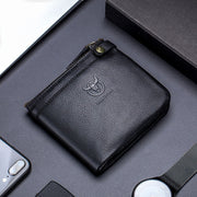Wallets For Men Genuine Leather RFID Wallet Blocking 8 Card Holder Zipper Wallet