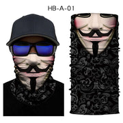 Motorcycle Lycra Ice Silk 3D Clown Digital Print Sports Variety Magic Turban Riding Hood Face Mask Shawl