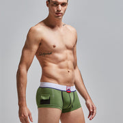 Men's sexy tight-fitting combed cotton boxer briefs small pocket U convex three-dimensional pouch bag tide male four corners