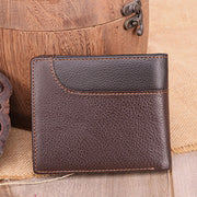 Men RFID Genuine Leather Multi-card Slots Money Clip Wallet