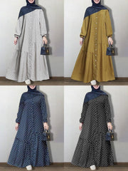 polka-dot-printed-button-down-front-elastic-cuff-bohemian
