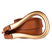 Net celebrity retro personality metal curved horseshoe buckle belt double belt U-shaped wide girdle