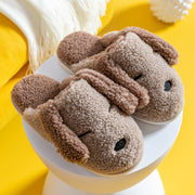 Lovers Thicken Wheat Ears Plush Puppies Home Cute Comfortable Cotton Slippers