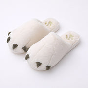 Home room warm cute non-slip black claw couple autumn and winter slippers