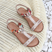 Sila™ 502 Rhinestone Beaded Wedge Sandals 4cm