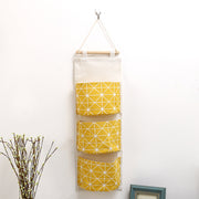 Cotton linen waterproof storage hanging bag Multi-layer hanging pocket