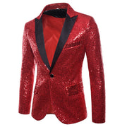 Shiny Gold Sequin Glitter Embellished Blazer Jacket Prom Suit Blazer