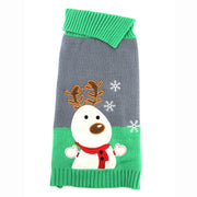 Christmas pet clothes gray-green snowman elk autumn and winter knitted sweater