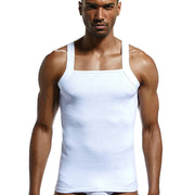 Men pure cotton threaded vest high elastic close-fitting sweat absorption
