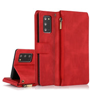 For Samsung Galaxy Note 20 Skin-feel Crazy Horse Texture Zipper Wallet Bag Horizontal Flip Leather