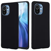 For Xiaomi Mi 11 5G Pure Color Liquid Silicone Shockproof Full Coverage