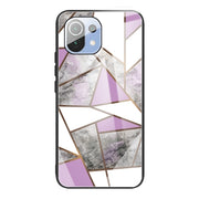 For Xiaomi Mi 11 Abstract Marble Pattern Glass Protective Case(Abstract