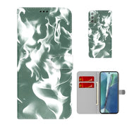 For Samsung Galaxy Note20 Cloud Fog Pattern Horizontal Flip Leather Case with Holder Card