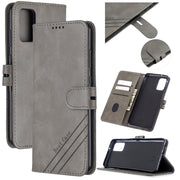 For Samsung Galaxy Note20 Stitching Style 2-Color Cow Texture Horizontal Flip PU Leather Case with