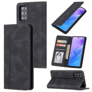 For Samsung Galaxy Note20 Skin Feel Pressure Line Magnetic Horizontal Flip Leather Case with Holder