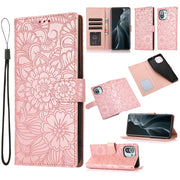 For Xiaomi Mi 11 Skin Feel Embossed Sunflower Horizontal Flip Leather Case with Holder Card