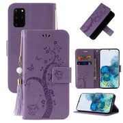 For Samsung Galaxy Note20 Embossed Lucky Tree Horizontal Flip Leather Case with Holder Card