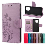 For Xiaomi Mi 11 Butterfly Flower Pattern Horizontal Flip Leather Case with Holder Card Slots