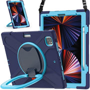 For iPad Pro Silicone + PC Protective Tablet Case with Holder Shoulder Strap