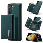 For Samsung Galaxy S21+ DG.MING M1 Series 3-Fold Multi Card Wallet + Magnetic Back Cover Shockproof