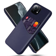 For Xiaomi Mi 11 Cloth Texture PC + PU Leather Back Cover Shockproof Case with Card