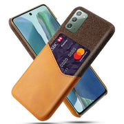 For Samsung Galaxy Note20 5G Cloth Texture PC + PU Leather Back Cover Shockproof Case with Card