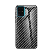 For Samsung Galaxy S21+ 5G Gradient Carbon Fiber Texture TPU Border Tempered Glass Case(Colorful