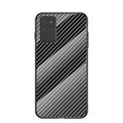 For Samsung Galaxy Note 20 Gradient Carbon Fiber Texture TPU Border Tempered Glass Case(Colorful
