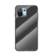 For Xiaomi Mi 11 Gradient Carbon Fiber Texture TPU Border Tempered Glass Case(Colorful