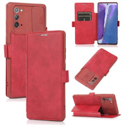 For Samsung Galaxy Note20 Push Window Double Buckle PU + Silicone Horizontal Flip Leather Case with
