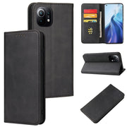 For Xiaomi Mi 11 Calf Texture Magnetic Horizontal Flip Leather Case with Holder Card Slots