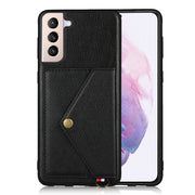 For Samsung Galaxy S21+ 5G Litchi Texture Silicone + PC + PU Leather Back Cover Shockproof Case