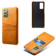 For Samsung Galaxy Note20 Calf Texture PC + PU Leather Back Cover Shockproof Case with Dual Card