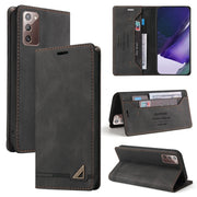 For Samsung Galaxy Note20 Skin Feel Anti-theft Brush Horizontal Flip Leather Case with Holder