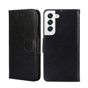 For Samsung Galaxy S22 5G Crystal Texture Horizontal Flip Leather Case with Holder Card Slots