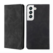For Samaung Galaxy S22 5G Skin Feel Magnetic Horizontal Flip Leather Case with Holder Card