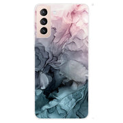 For Samsung Galaxy S22 5G Marble Pattern Shockproof TPU Protective Case(Rhombus White