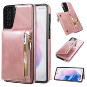 For Samsung Galaxy S21+ 5G Zipper Wallet Bag PU Back Cover Shockrpoof Phone Case with Holder