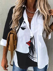 Fashion Woman Shirt Casual Loose Top Blouses