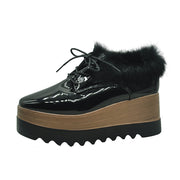 Wedge Boot High Heels Women Ankle Boots Round Toe Footwear Warm Platform Female Boot Wedges Shoes