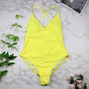 Swimwear Sexy high cut one piece swimsuit Backless swim suit Black White Red thong Bathing suit female-Women Clothing-Come4Buy eShop