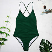 Swimwear Sexy high cut one piece swimsuit Backless swim suit Black White Red thong Bathing suit female-Women Clothing-Come4Buy eShop
