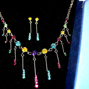 Colorful Crystal Gun Plating Earring Necklace Set - Come4Buy eShop